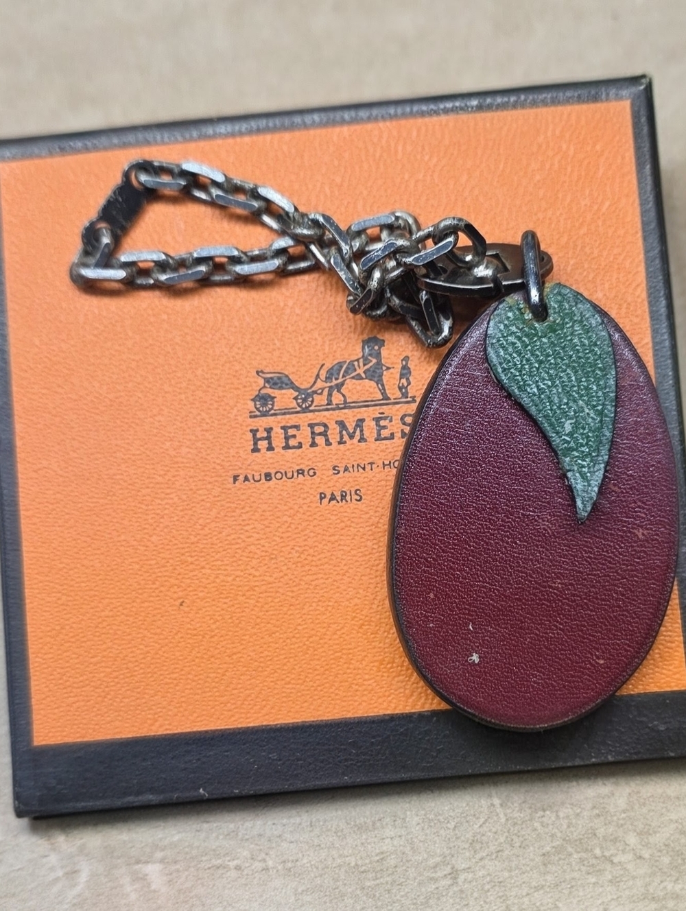 Hermes Plum Vintage Bag Charm